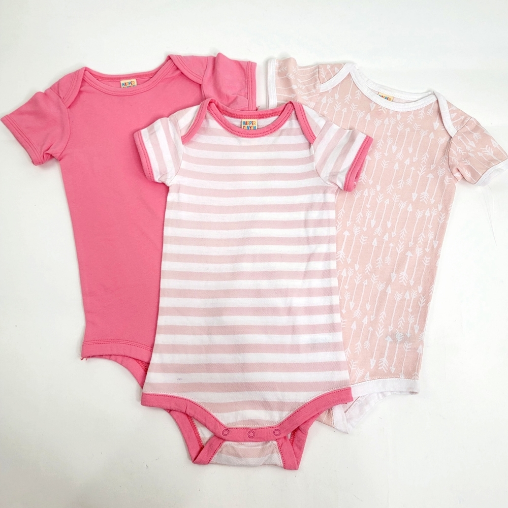 Bundle of 3 NWOT Harper Canyon Bodysuit Pink 9mos